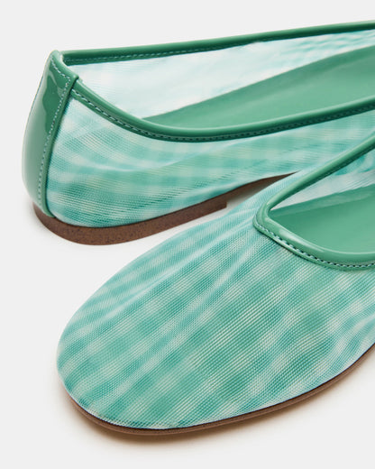 MEADOW Green Multi Mesh Women's Ballet Flats