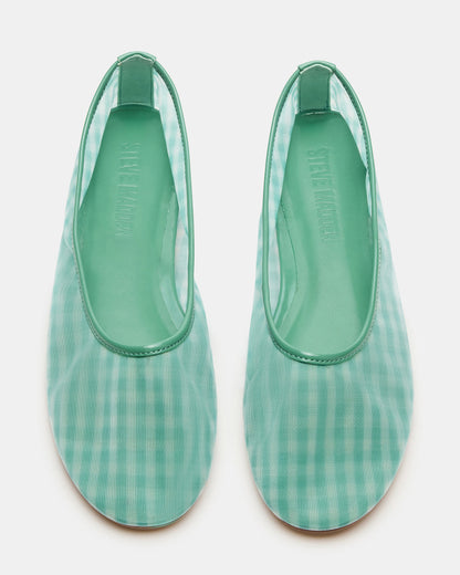 MEADOW Green Multi Mesh Women's Ballet Flats