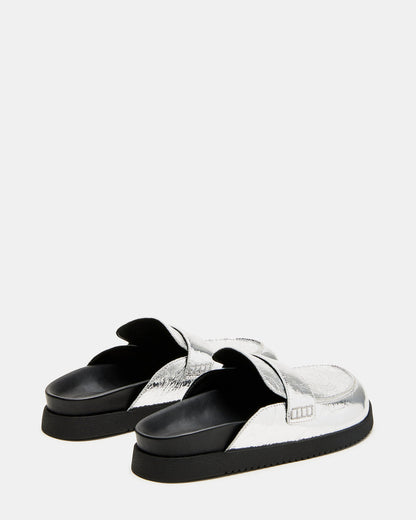 SKIPPER Silver Metallic Women's Slip-On Mule