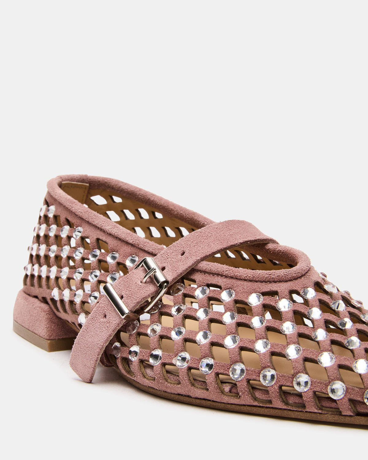 NICO Blush Suede Women's Pointed-Toe Mary Jane Flat