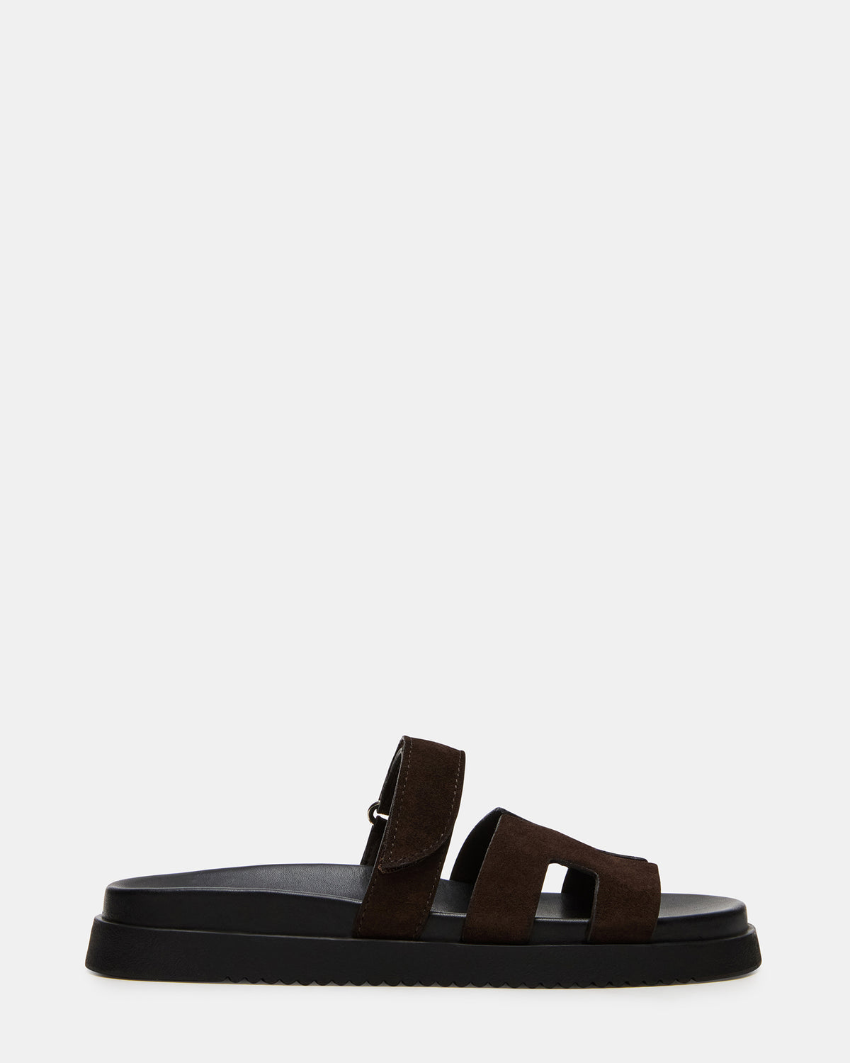 MAYVEN Chocolate Brown Suede Flatform Slide Women's Sandal