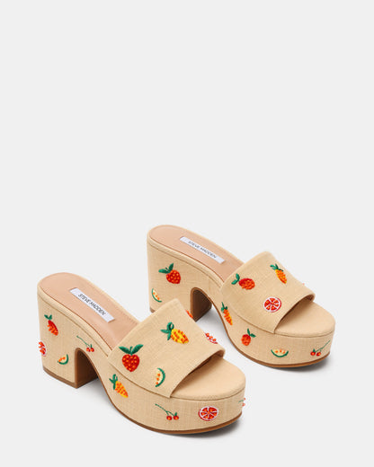 TRIPPY Embellished Fruit Multi Platform Mule Women's Sandal