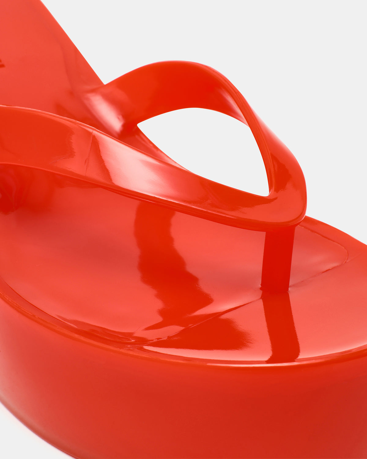 JELLA Red Thong Wedge Women's Platform Sandal