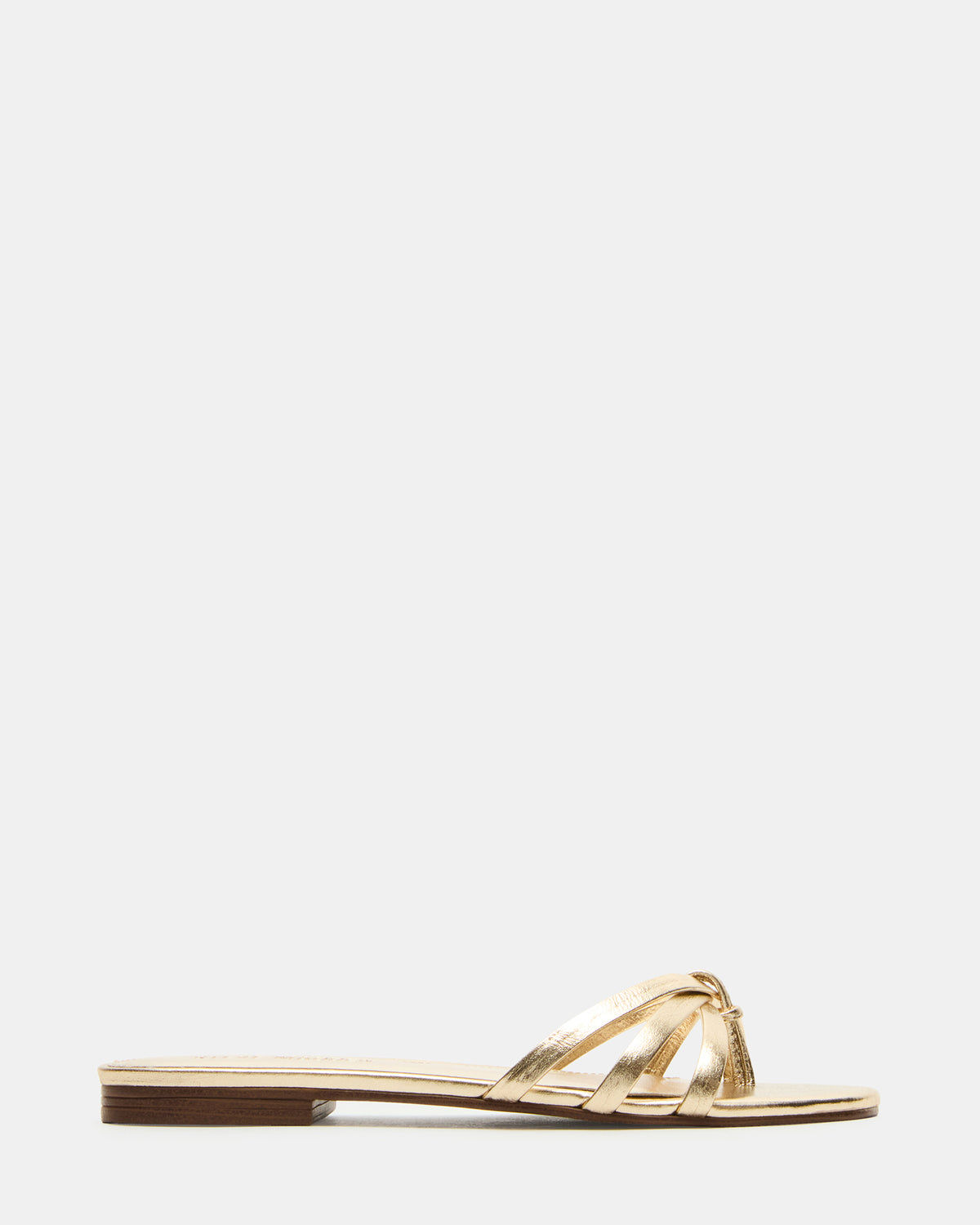 CALISSI Champagne Leather Strappy Women's Slide Sandal