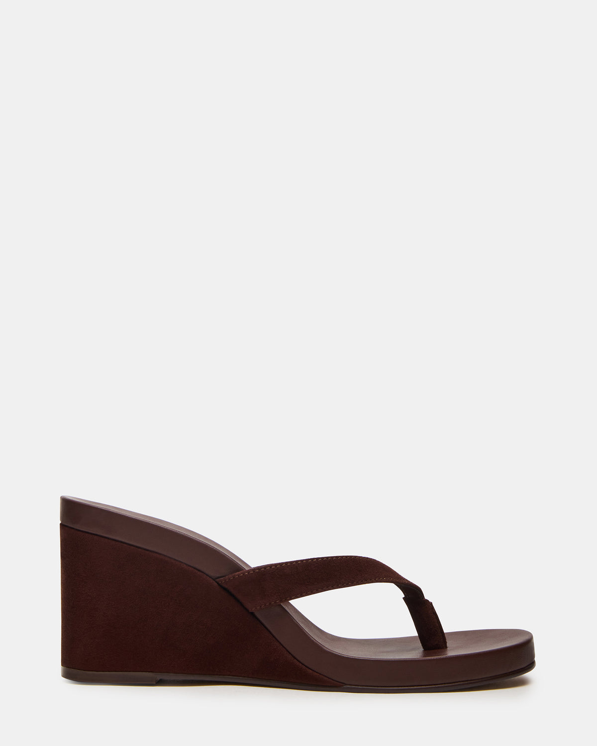 PLAYING Brown Suede Thong Wedge Women's Sandal