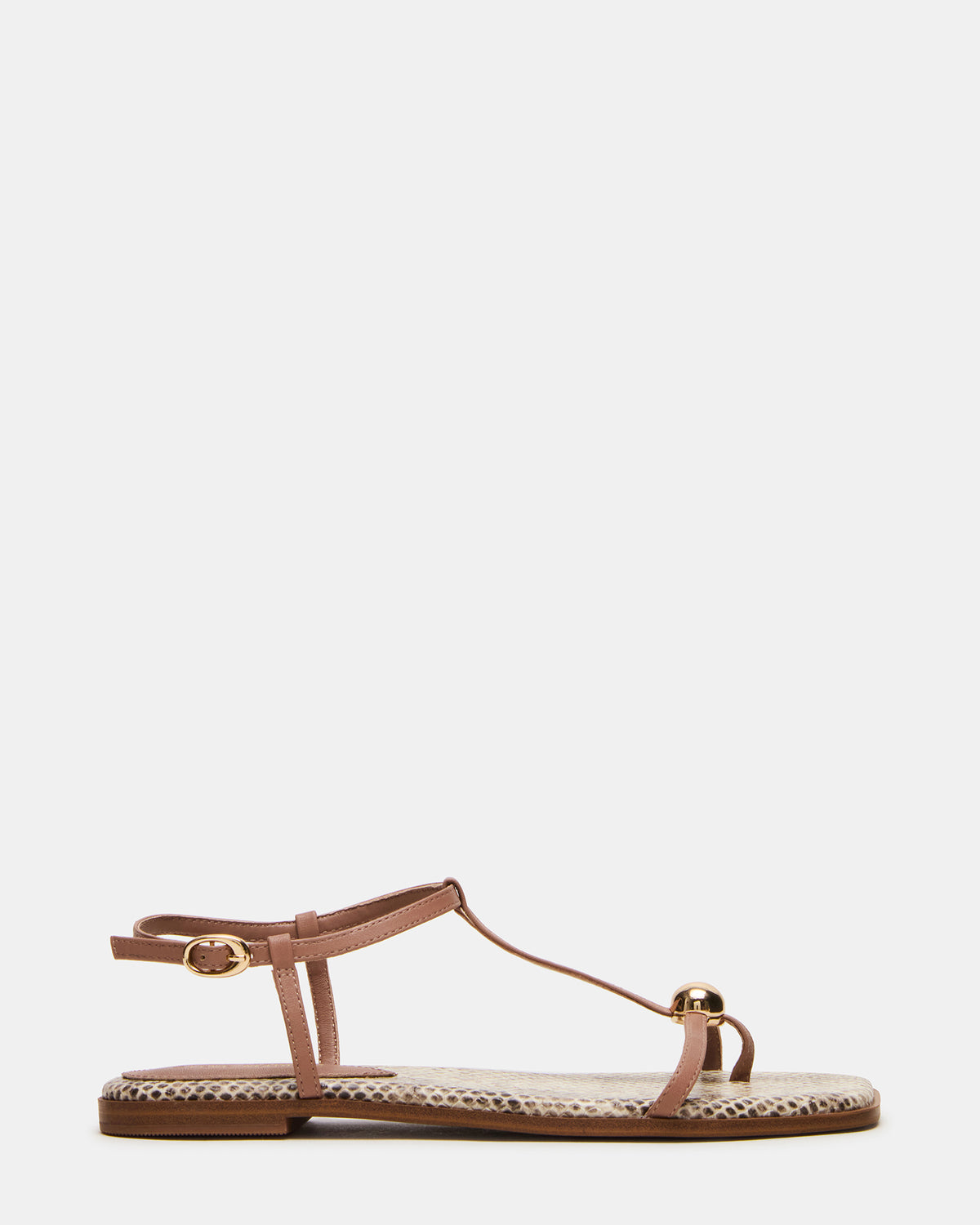 RITZY Natural Snake Square-Toe Strappy Women's Sandal