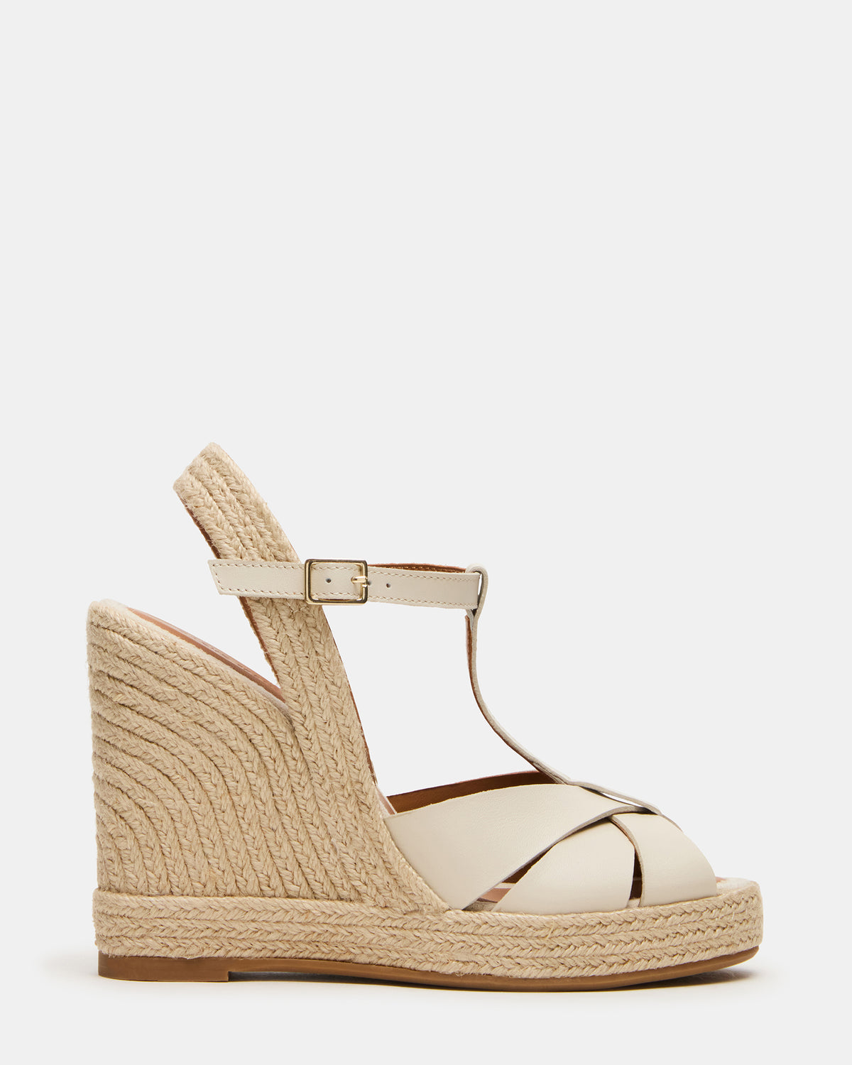 THELMA Bone Leather Espadrille Wedge Ankle Strap Women's Sandal