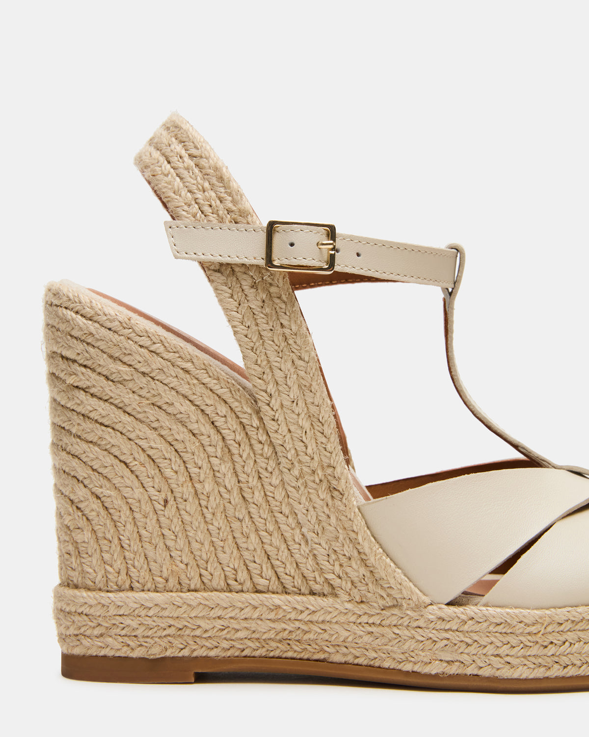THELMA Bone Leather Espadrille Wedge Ankle Strap Women's Sandal