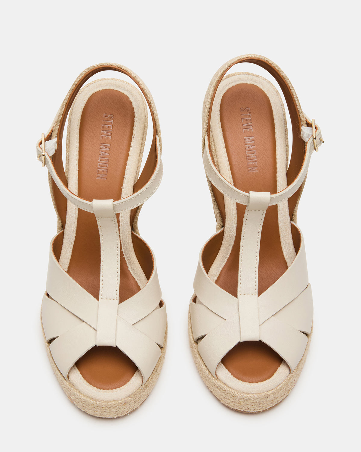 THELMA Bone Leather Espadrille Wedge Ankle Strap Women's Sandal