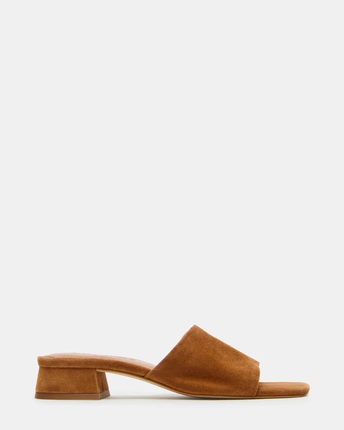 MONTGOMERY Chestnut Suede Square-Toe Slide Mule Women's Sandal