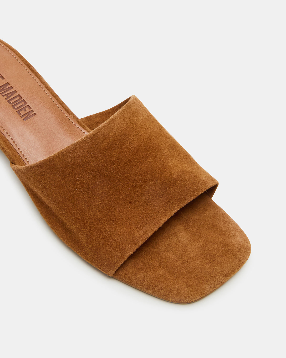 MONTGOMERY Chestnut Suede Square-Toe Slide Mule Women's Sandal
