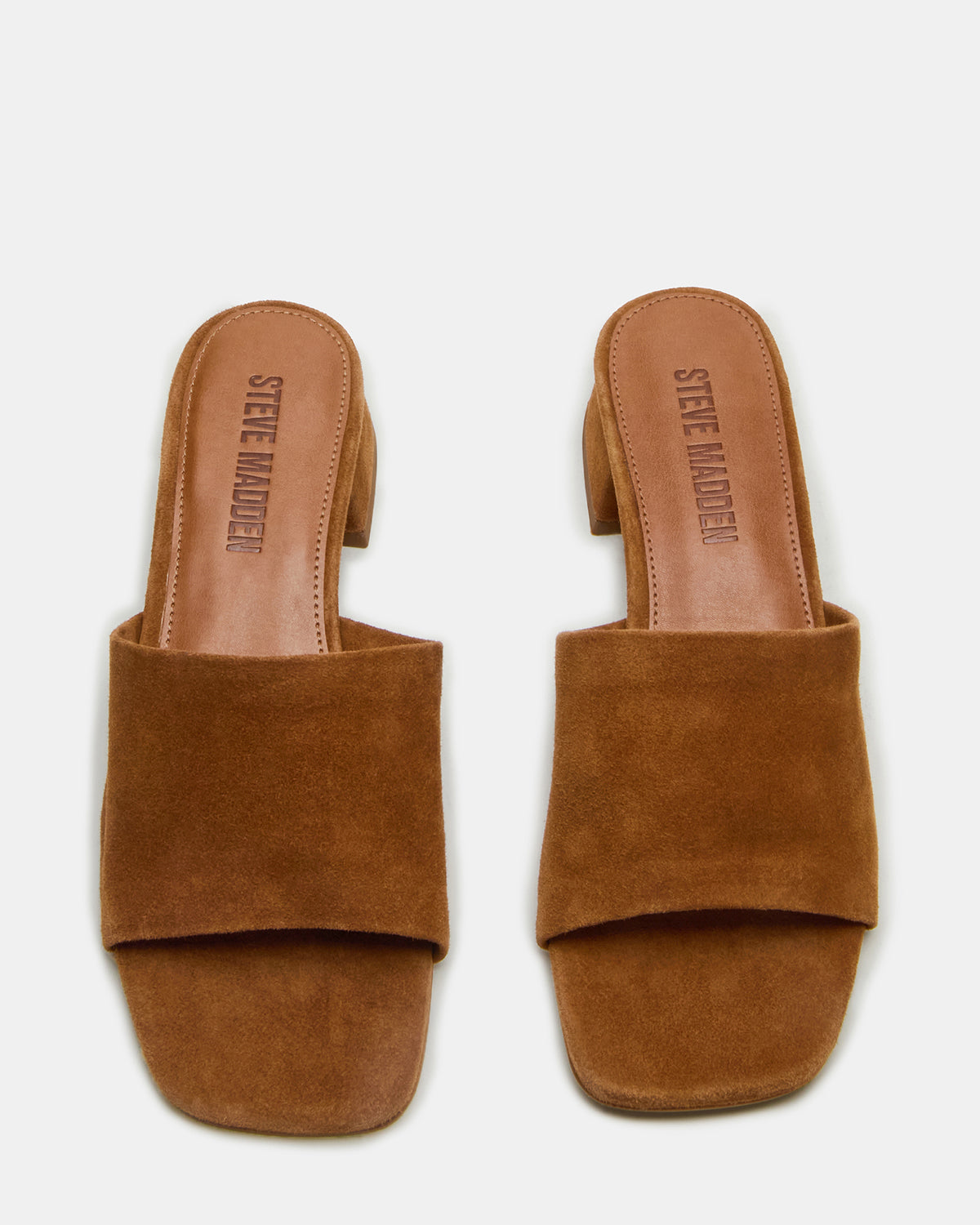 MONTGOMERY Chestnut Suede Square-Toe Slide Mule Women's Sandal