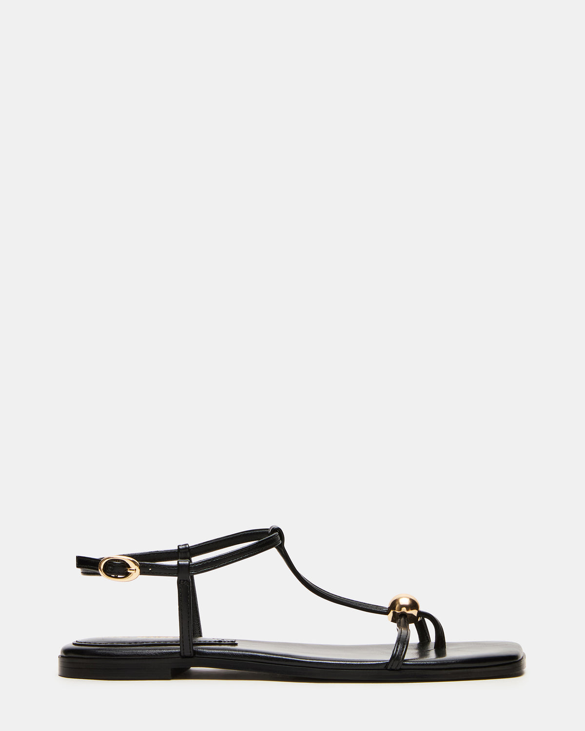 RITZY Black Square-Toe Strappy Women's Sandal