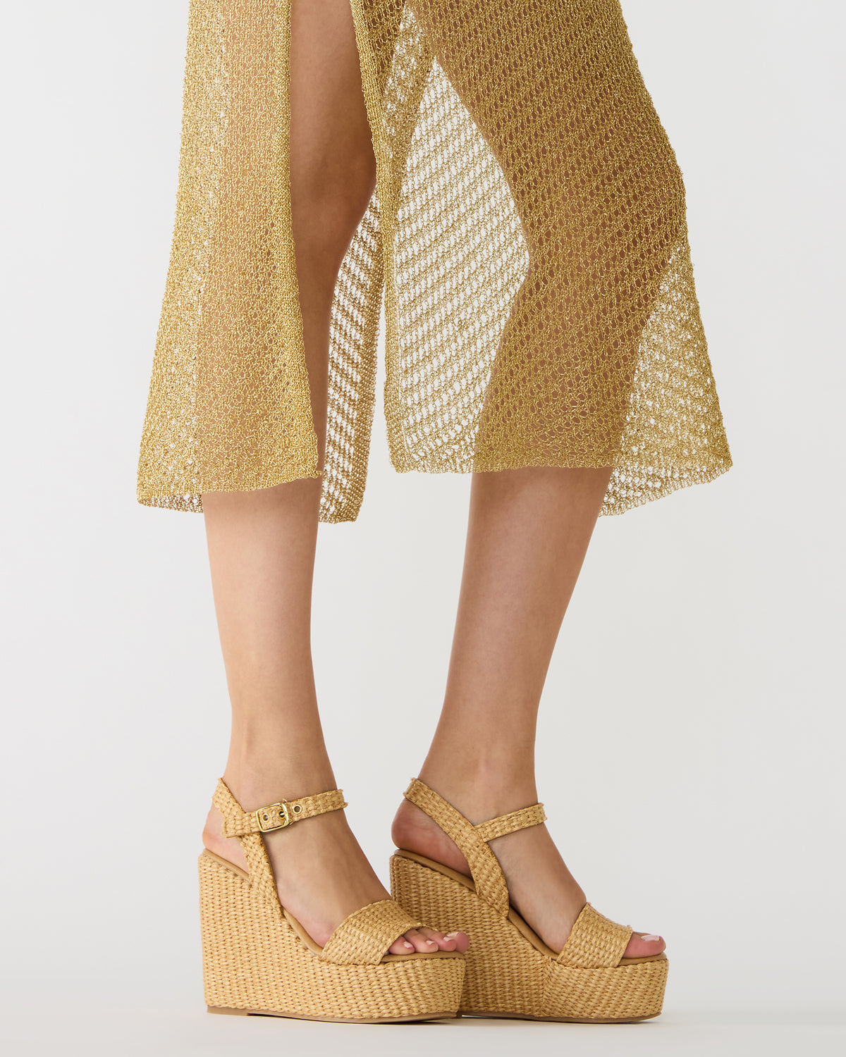 PALM Natural Raffia Platform Wedge Women's Sandal