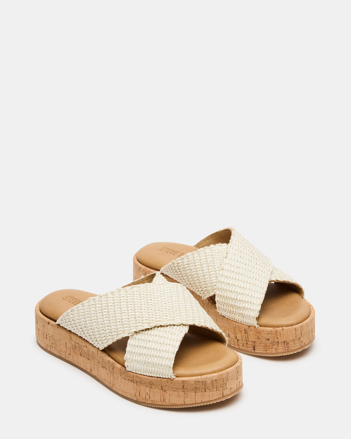 TULUM Bone Raffia Platform Flatform Women's Sandal