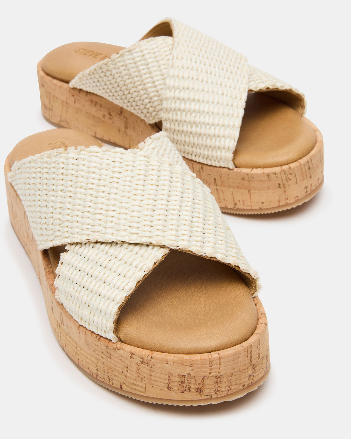 TULUM Bone Raffia Platform Flatform Women's Sandal