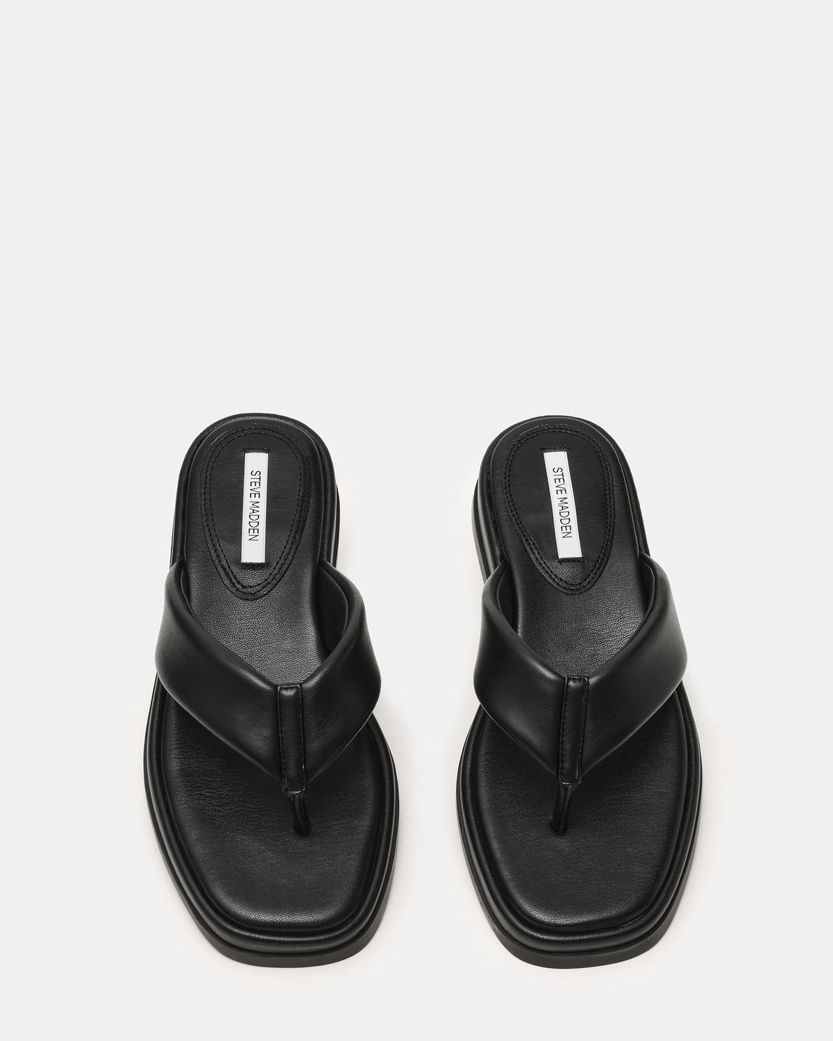 BELLA Black Thong Square-Toe Platform Women's Sandal
