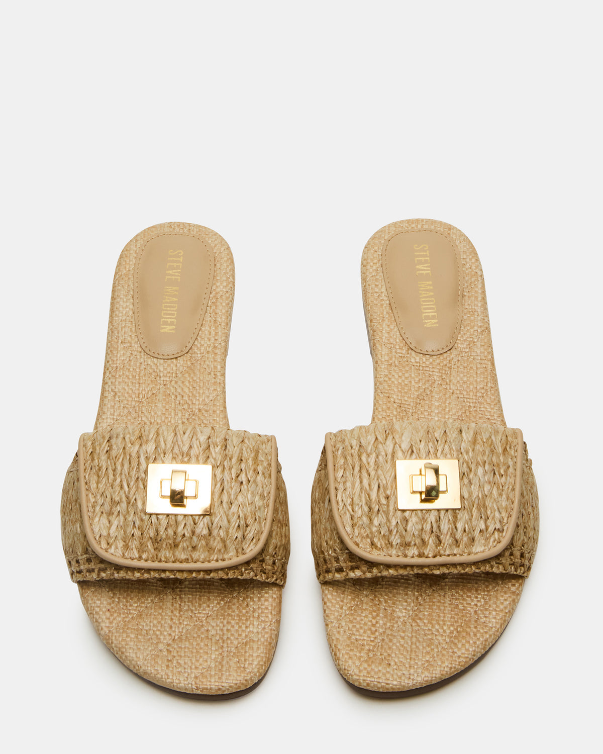 MORELAND Natural Raffia Slide Women's Sandal