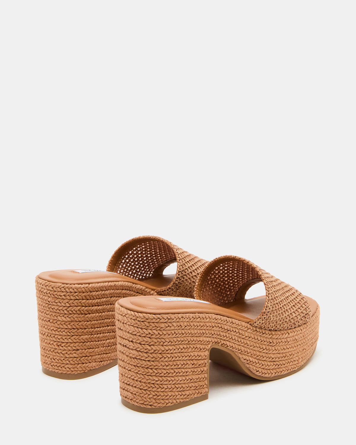 TRIPPY Cognac Raffia Platform Mule Women's Sandal