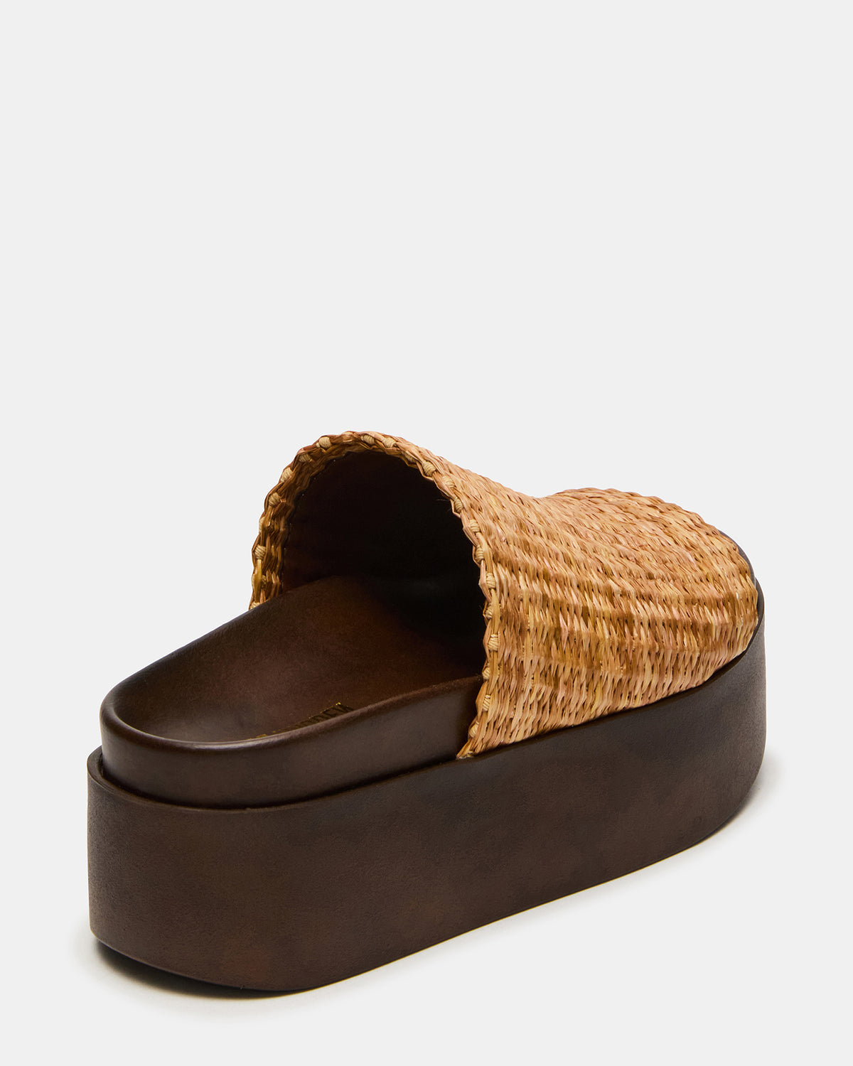 ARWEN Natural Raffia Platform Footbed Slide Chunky Women's Sandal