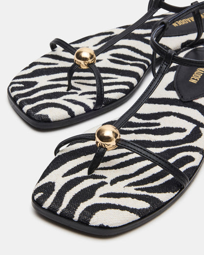 RITZY Zebra Square-Toe Strappy Women's Sandal