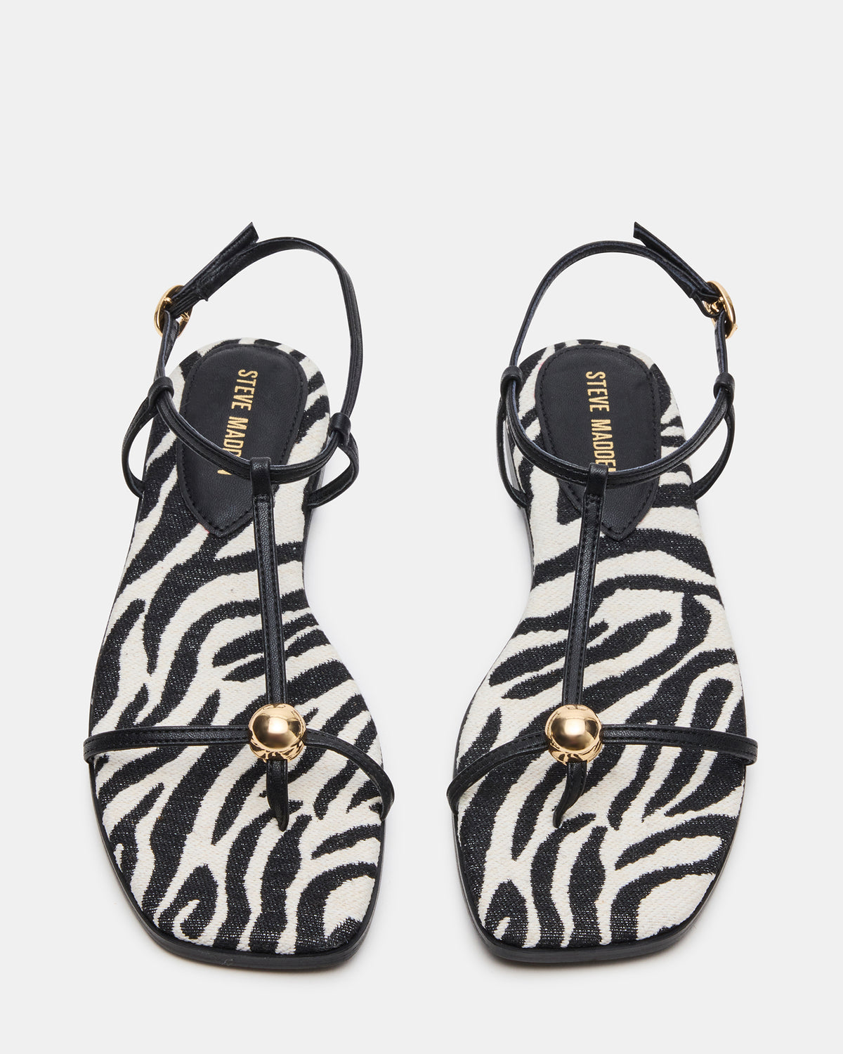 RITZY Zebra Square-Toe Strappy Women's Sandal