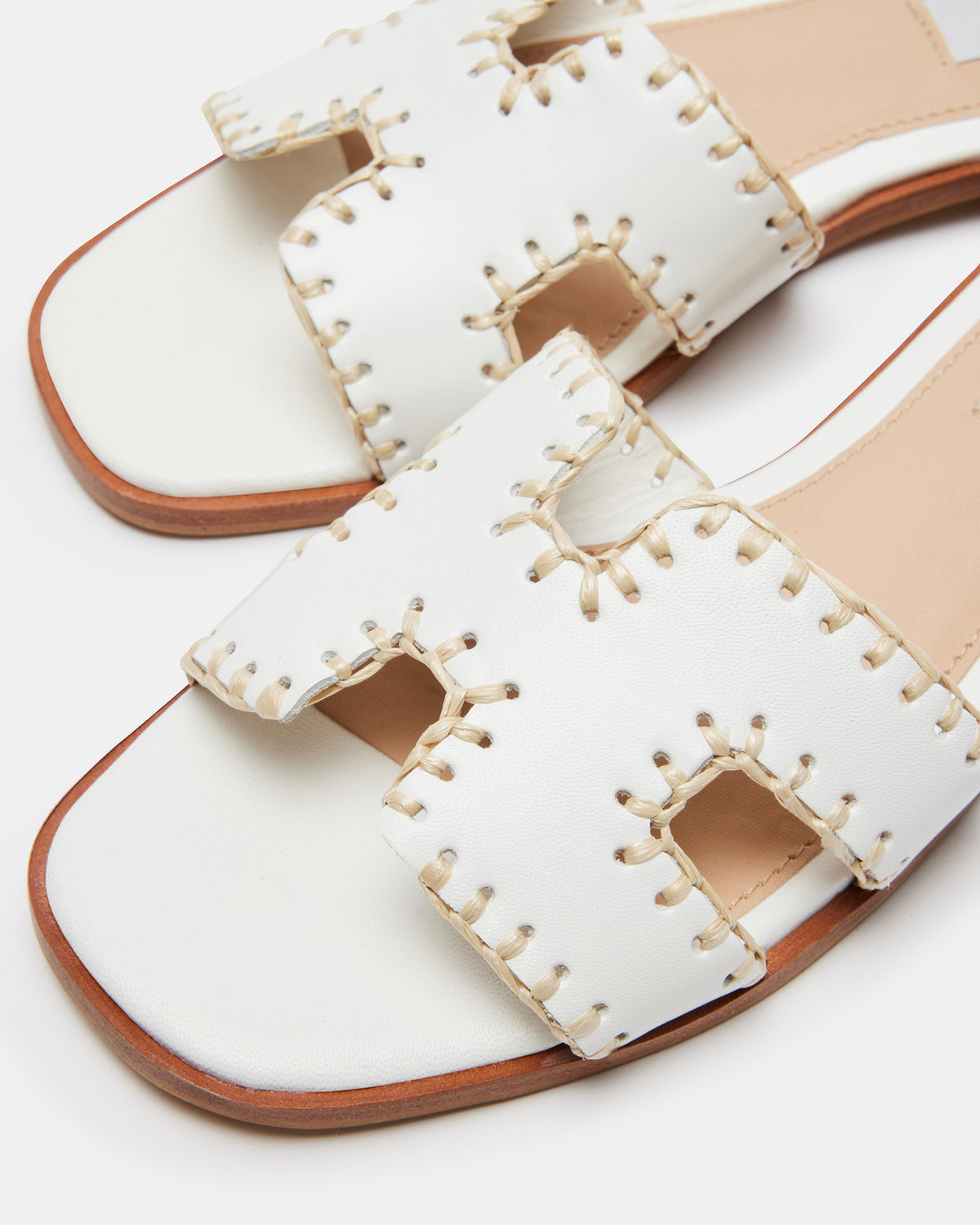 HADYN Woven White Leather Sandal | Women's Designer Sandals