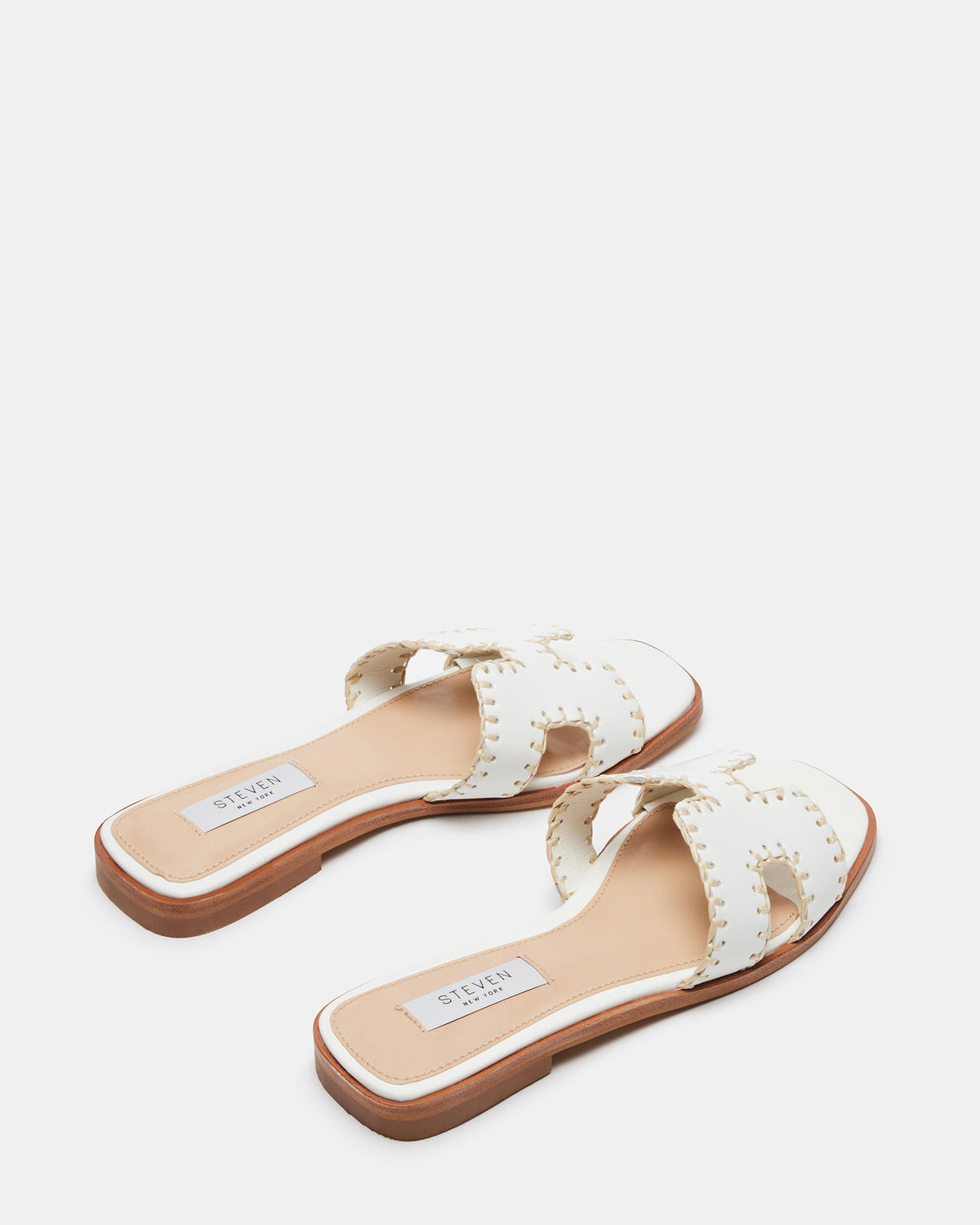HADYN Woven White Leather Sandal | Women's Designer Sandals