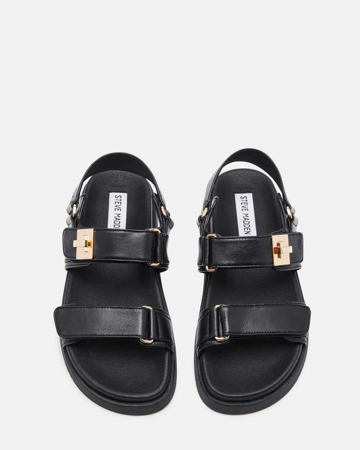 MONA Black Leather Flatform Women's Sandal