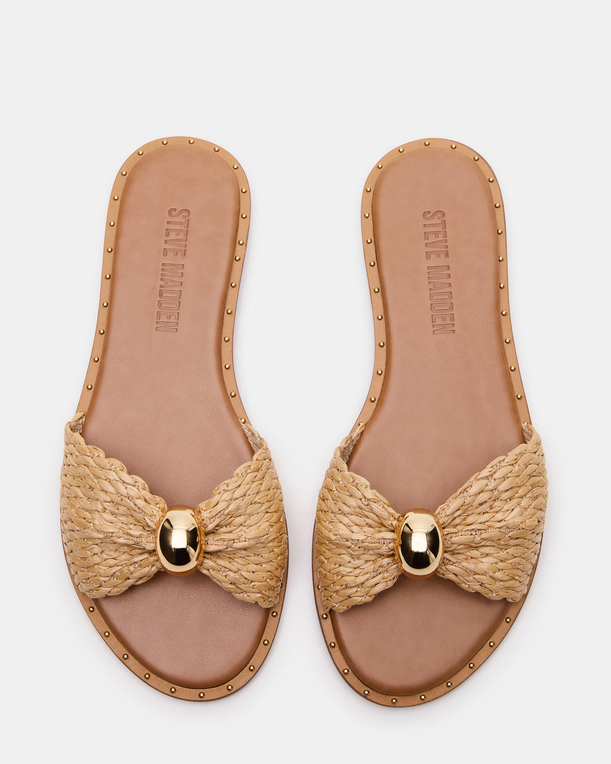 DIPSY Natural Raffia Slide Rounded Toe Women's Sandal