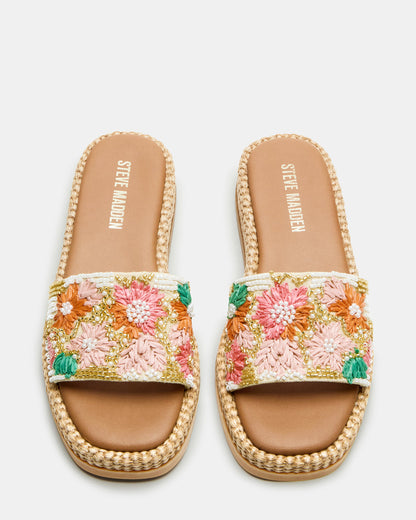 BOARDWALK Floral Multi Women's Raffia Slides