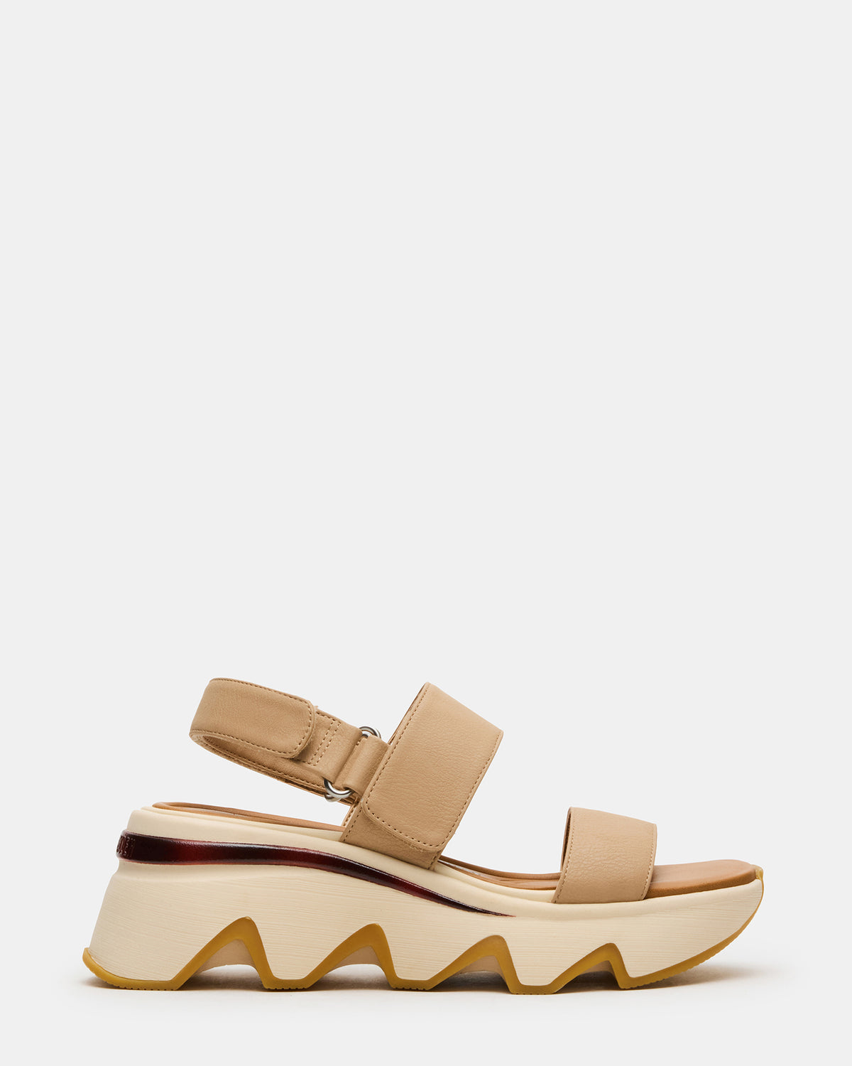 LOCHAN Natural Platform Flatform Strappy Women's Sandal