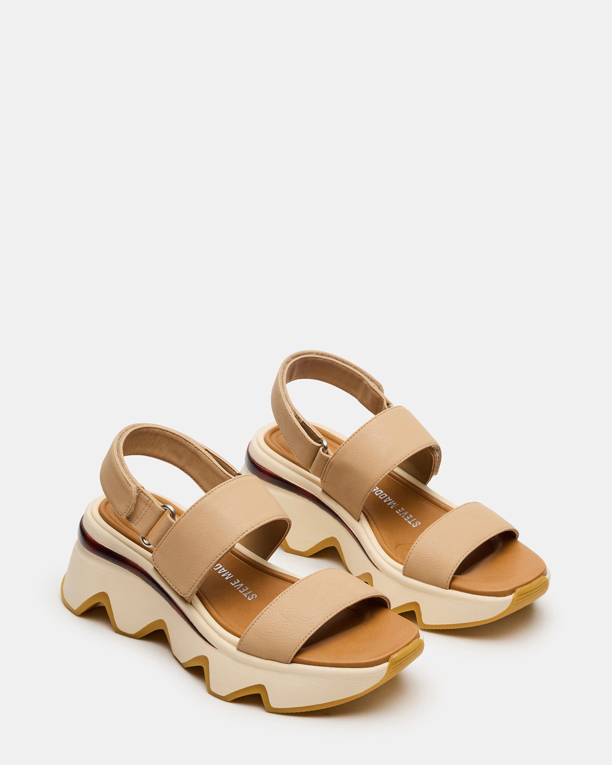 LOCHAN Natural Platform Flatform Strappy Women's Sandal
