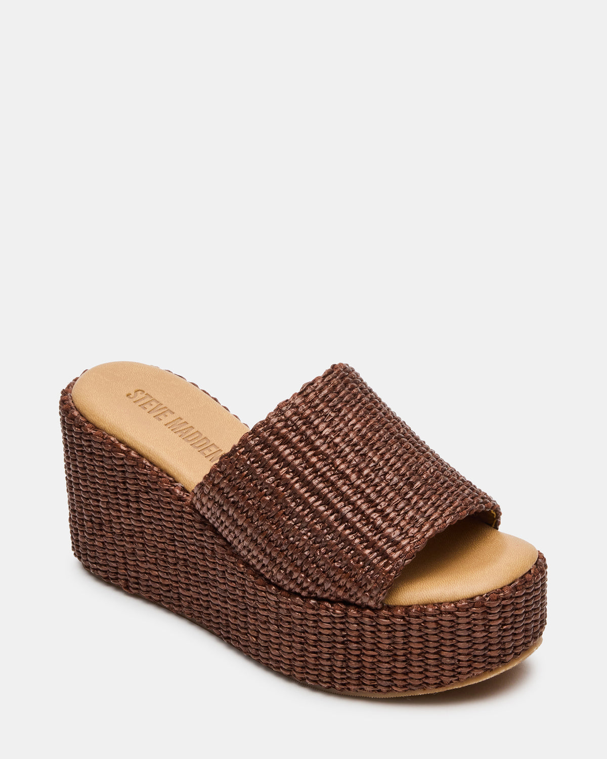 JETTY Brown Raffia Platform Wedge Women's Sandal