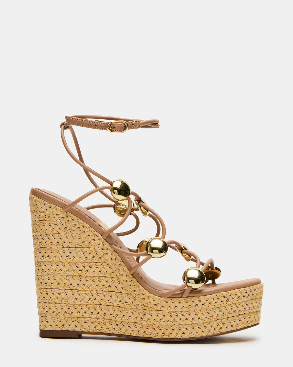 OAKLIE Natural Platform Strappy Wedge Women's Sandal
