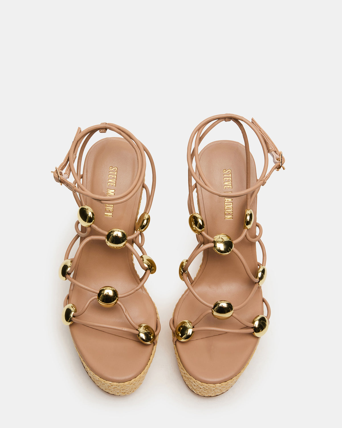 OAKLIE Natural Platform Strappy Wedge Women's Sandal
