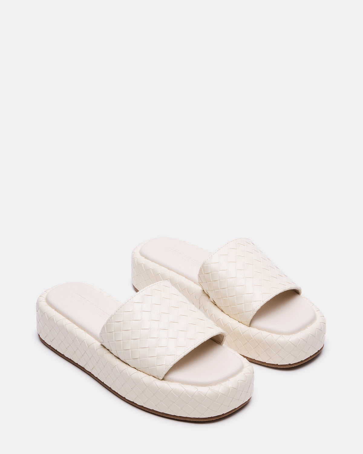 BEACHY Quilted Bone Platform Slide Women's Sandal