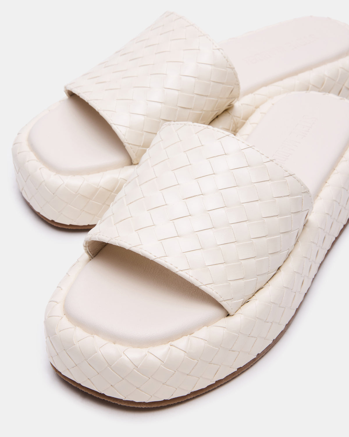 BEACHY Quilted Bone Platform Slide Women's Sandal
