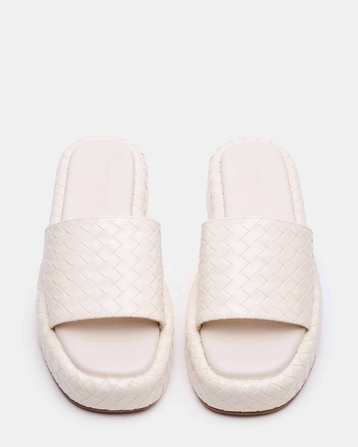BEACHY Quilted Bone Platform Slide Women's Sandal