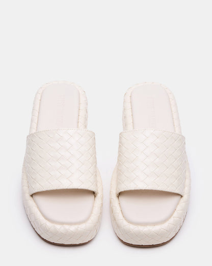 BEACHY Quilted Bone Platform Slide Women's Sandal