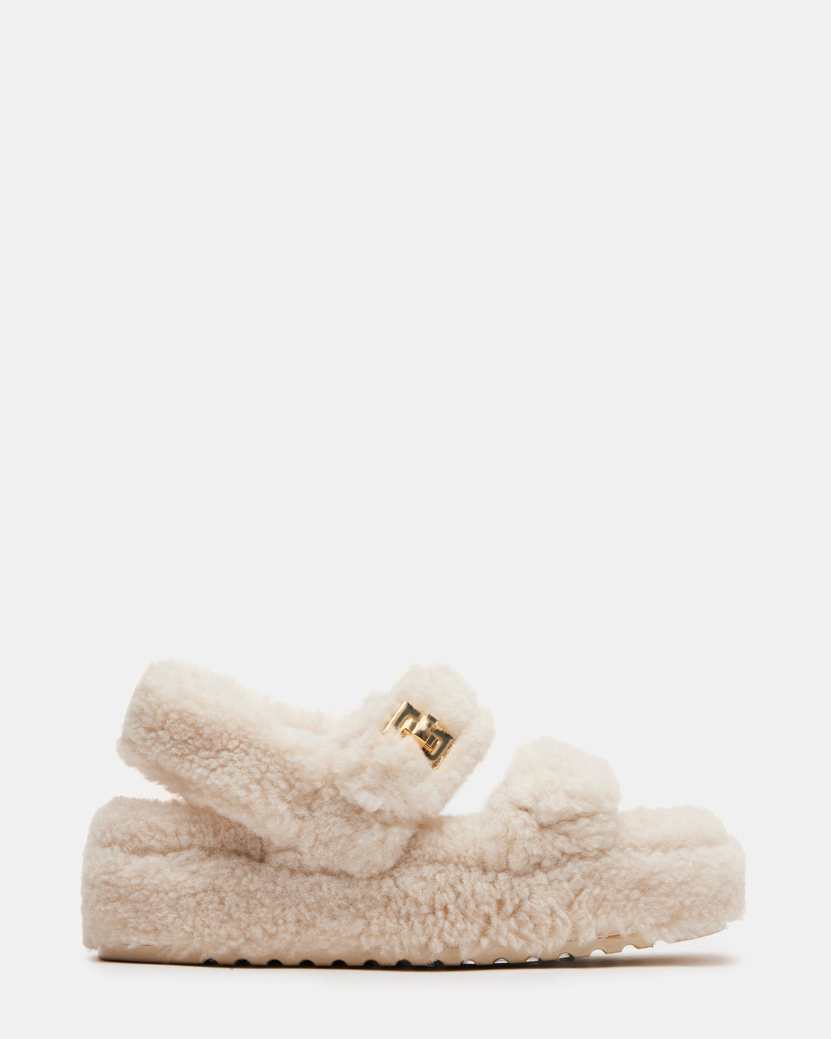 BIGMONA Fur Natural Women's Platform Sandal