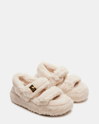 BIGMONA Fur Natural Women's Platform Sandal