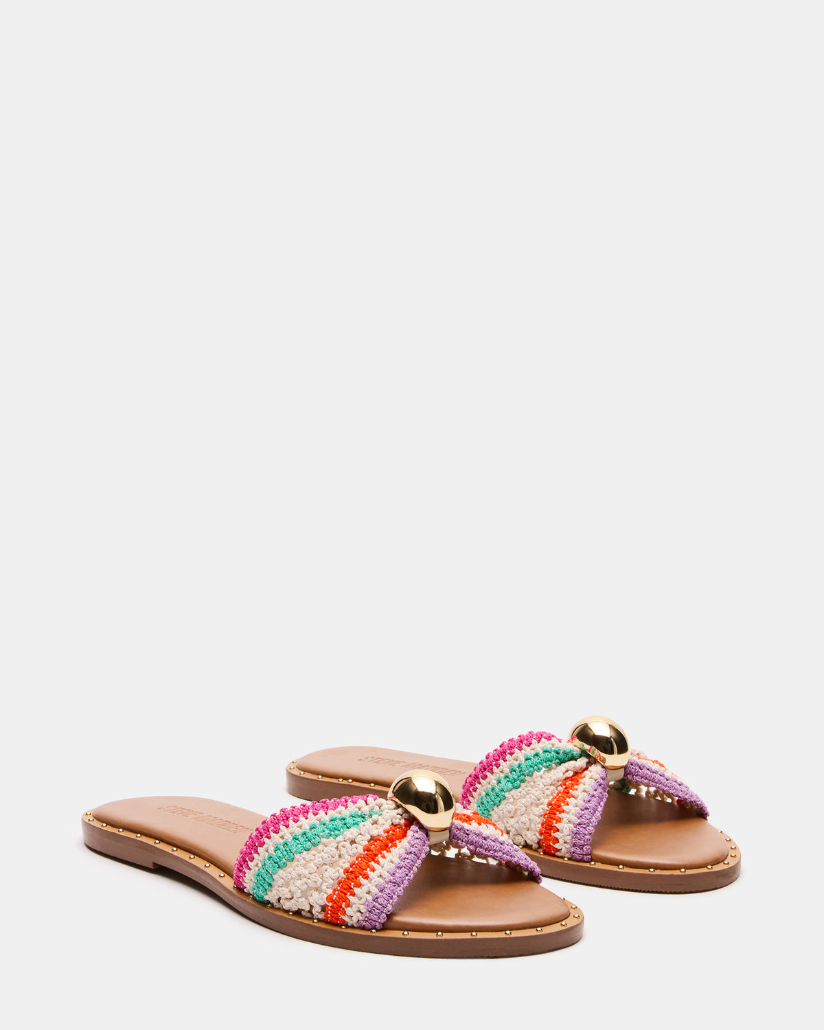 DIPSY Multi Raffia Slide Rounded Toe Women's Sandal