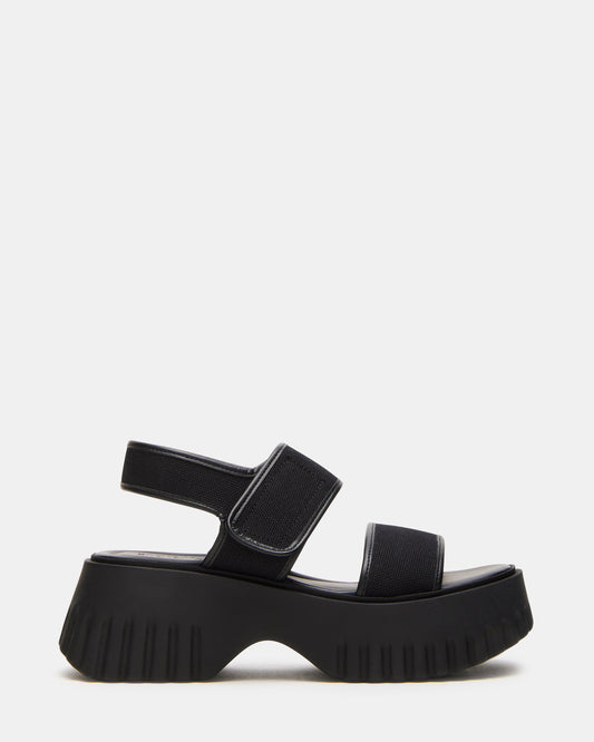 GROVER Black/Black Women's Square-Toe Platform Sandal