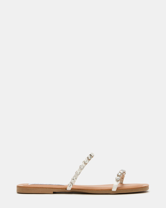RETREAT Rhinestones Women's Strappy Square-Toe Slide Sandal