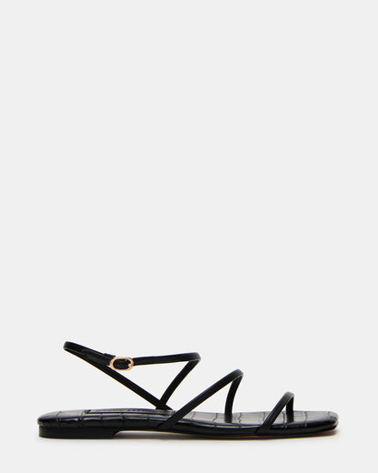 TANGO Black Square-Toe Strappy Women's Sandal