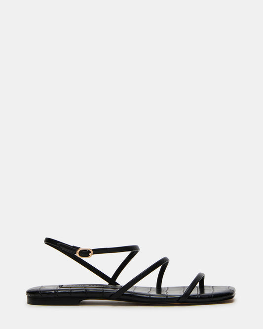 TANGO Black Square-Toe Strappy Women's Sandal