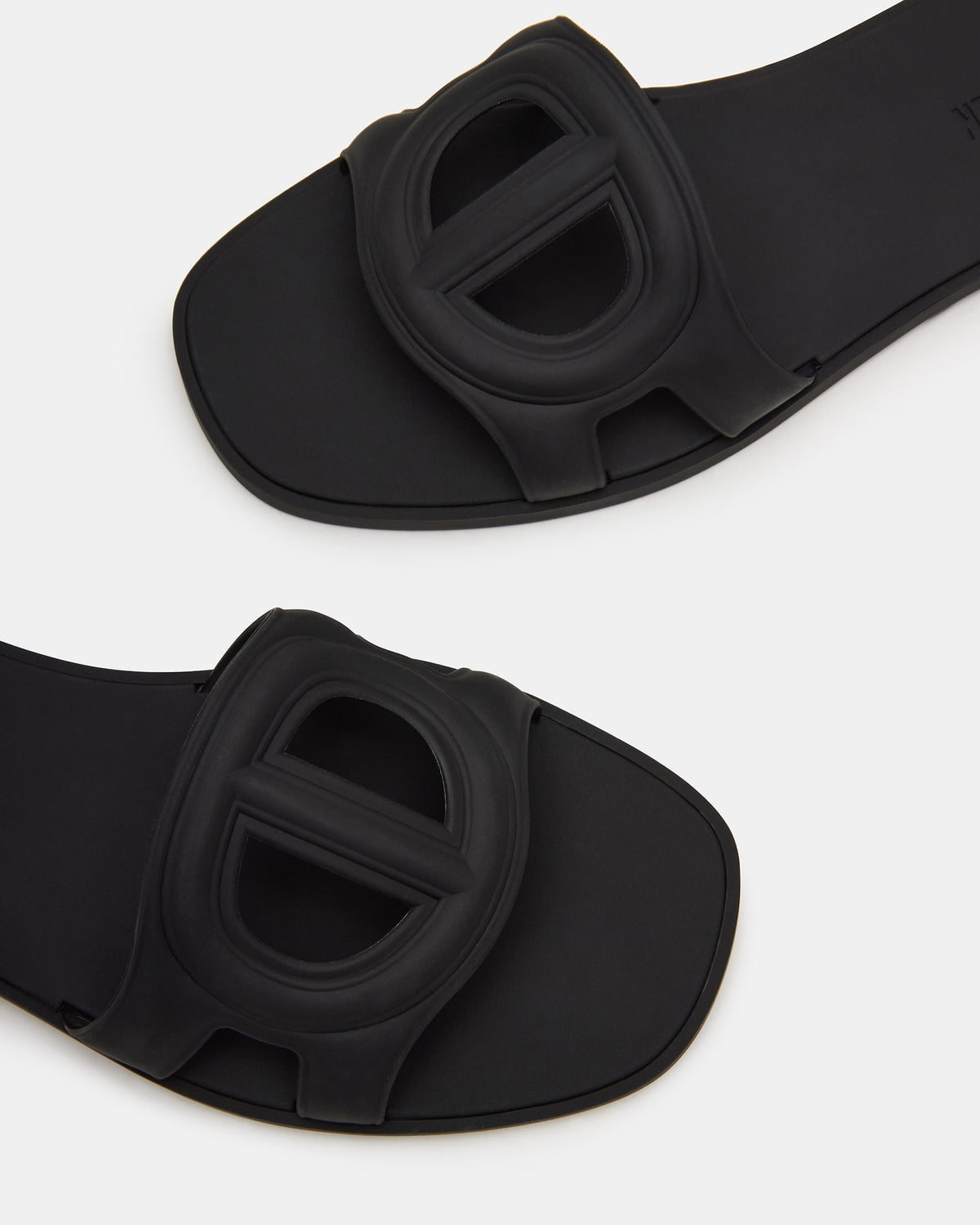 JELLIE Black Women's Square Toe Slide Sandal