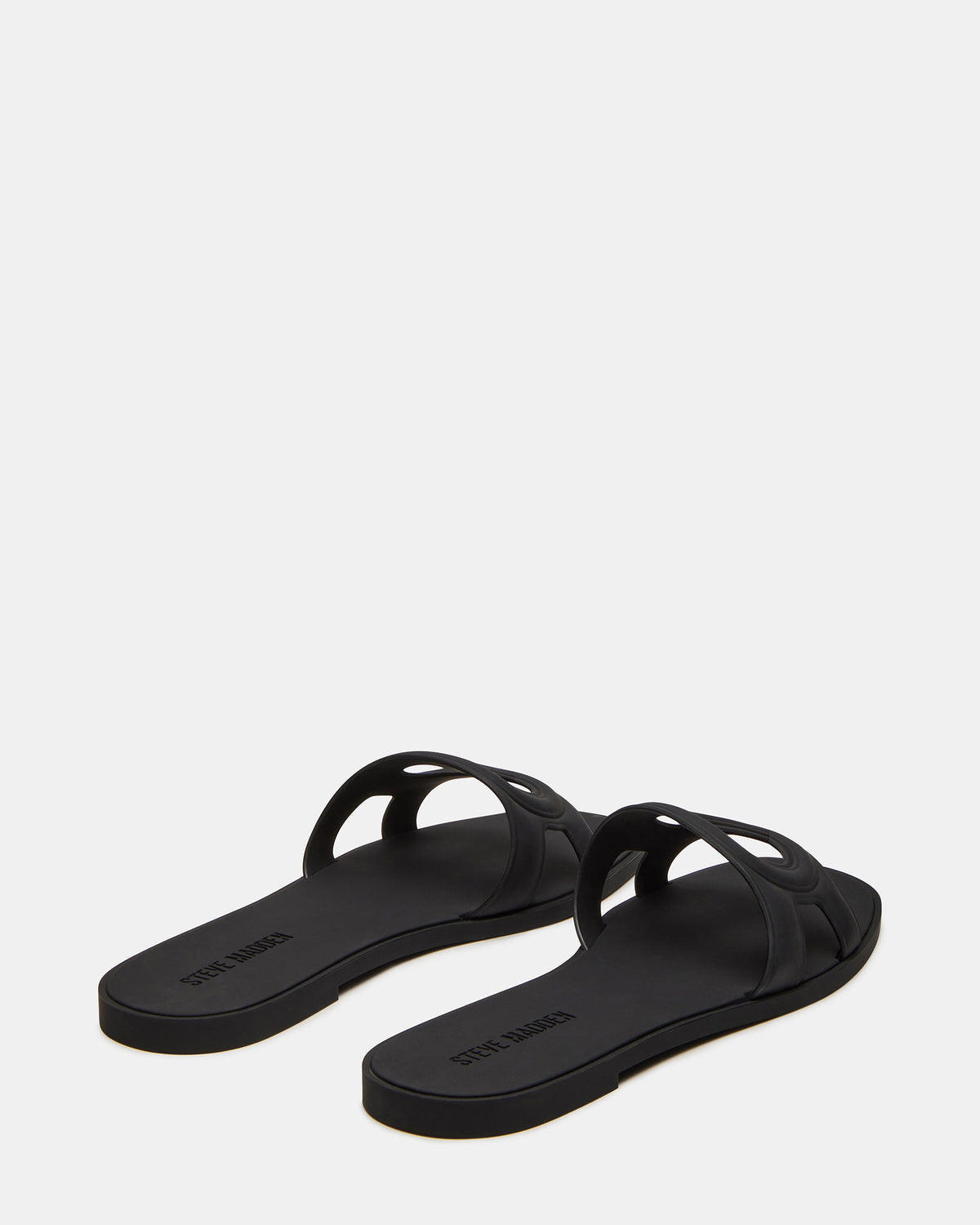 JELLIE Black Women's Square Toe Slide Sandal
