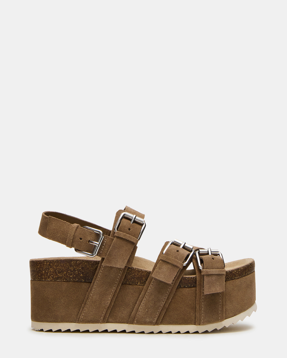KIWI Taupe Suede Women's Strappy Platform Sandal